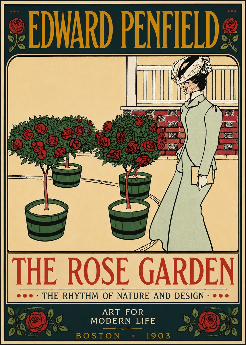 Edward Penfield The Rose Garden No6 - Juliste