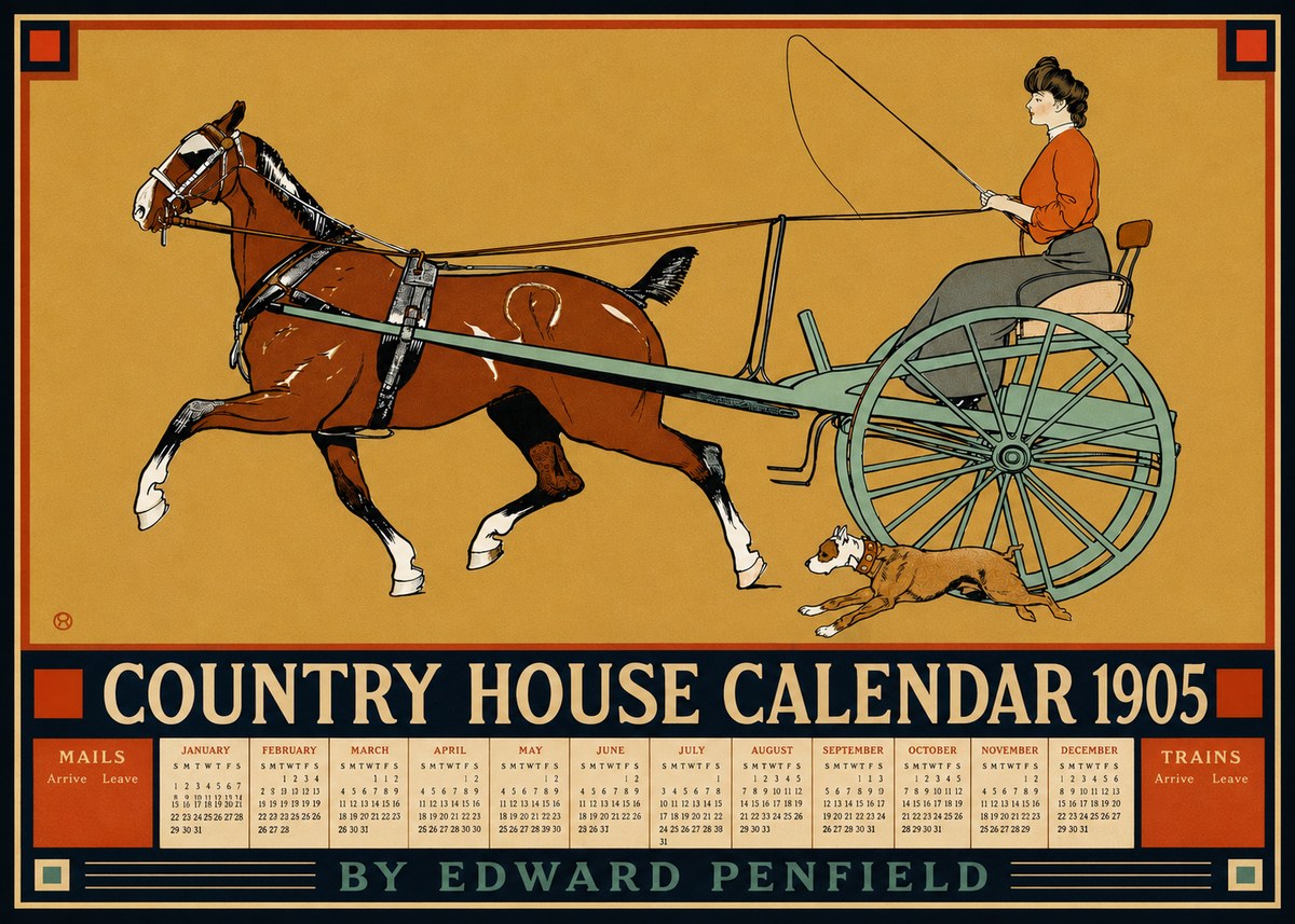Edward Penfield Country House Calendar 1905 No4 - Juliste