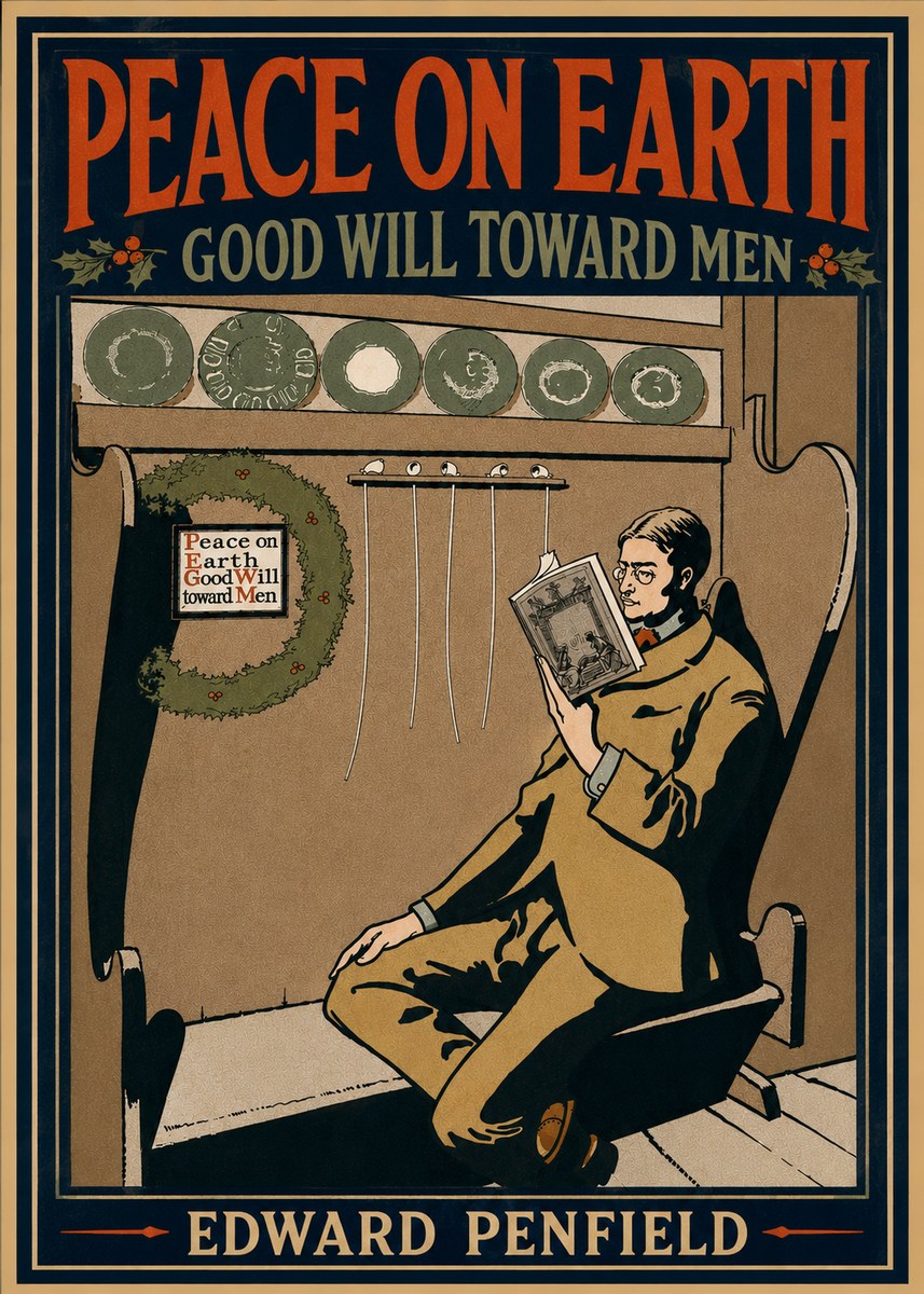 Edward Penfield Peace on Earth Good Will Toward Men No4 - Juliste