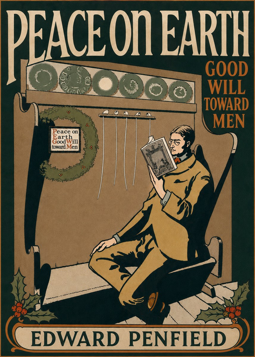 Edward Penfield Peace on Earth Good Will Toward Men No6 - Juliste