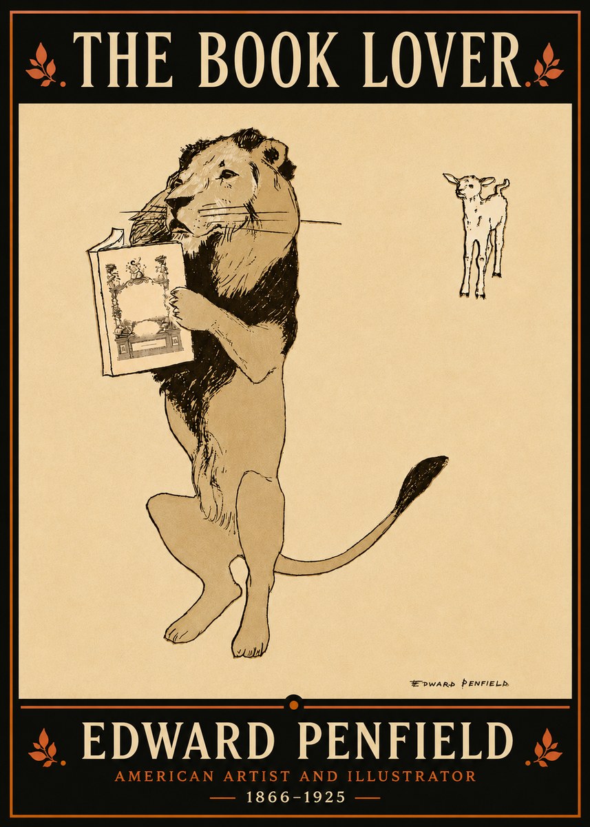 Edward Penfield The Book Lover No3 - Juliste