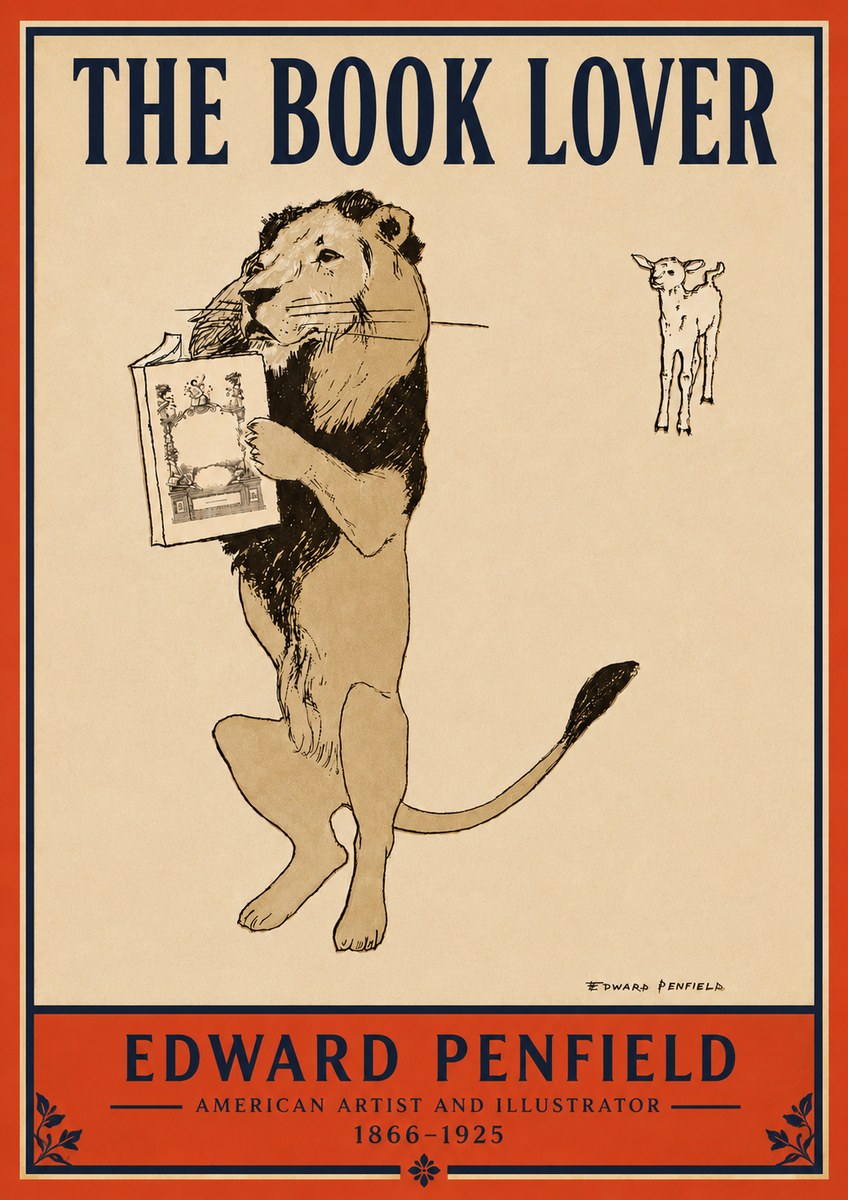 Edward Penfield The Book Lover No4 - Juliste