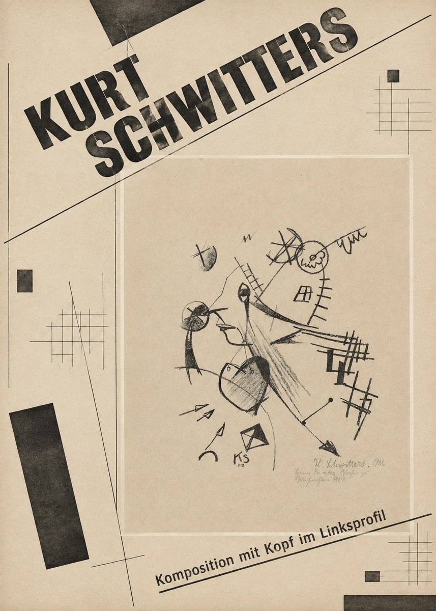 Kurt Schwitters Komposition Mit Kopf Im Linksprofil No3 - Juliste