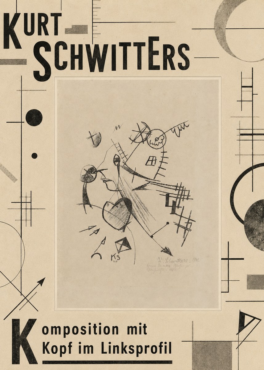 Kurt Schwitters Komposition Mit Kopf Im Linksprofil No6 - Juliste