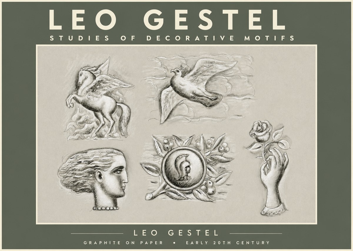 Leo Gestel Studies of Decorative Motifs No2 - Juliste