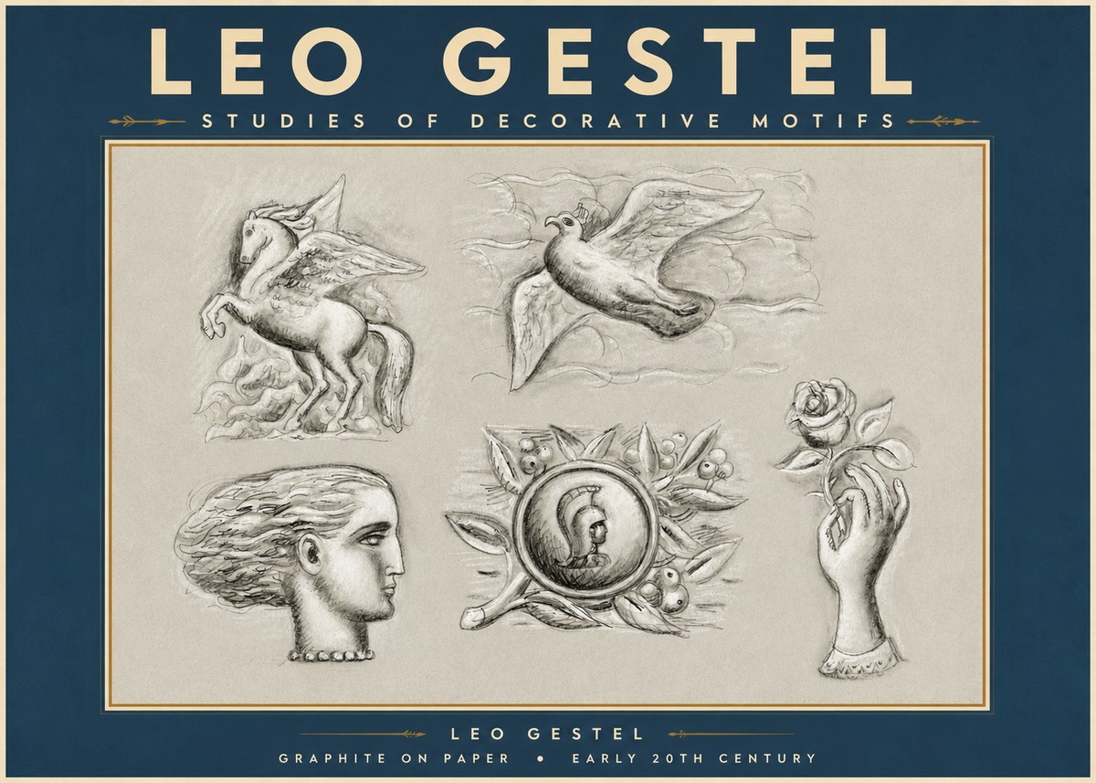 Leo Gestel Studies of Decorative Motifs No3 - Juliste
