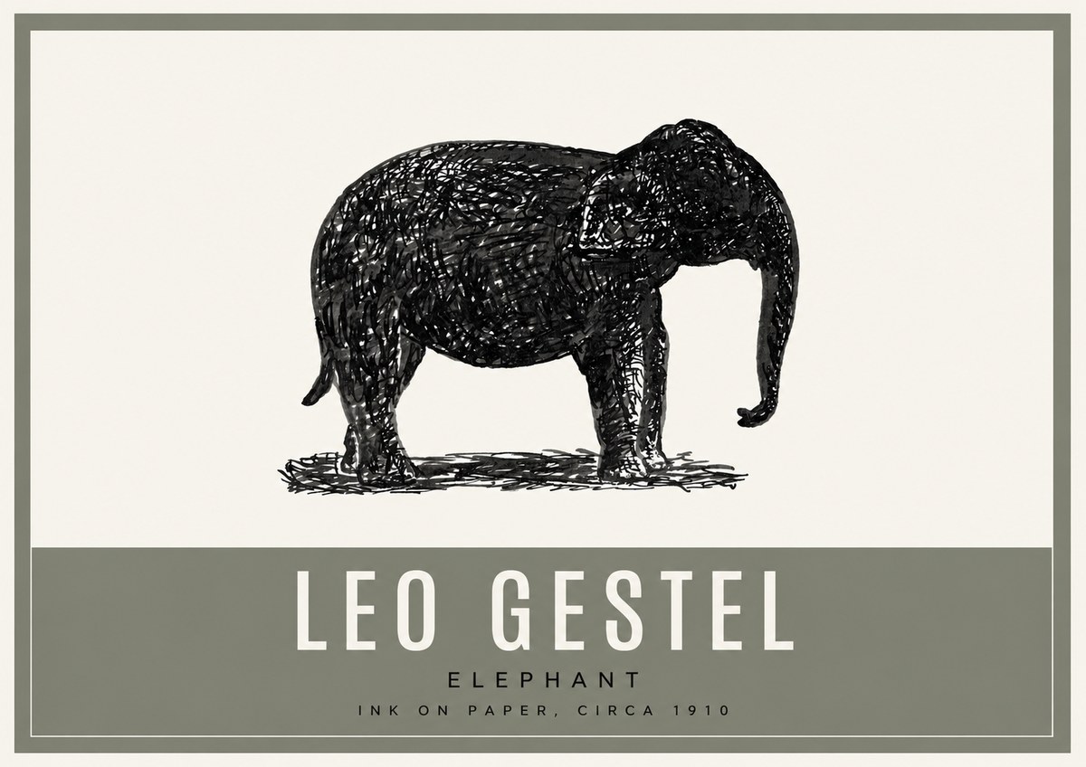 Leo Gestel Elephant No2 - Juliste
