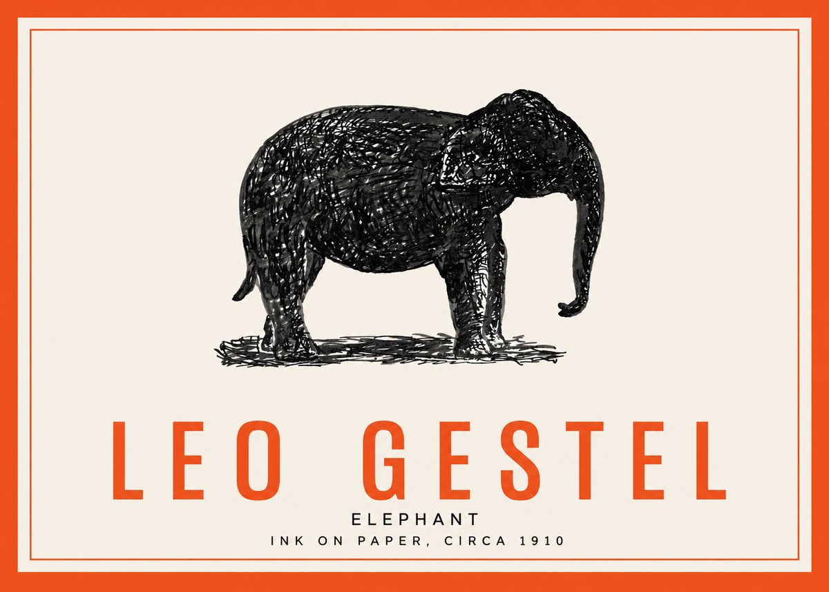 Leo Gestel Elephant No3 - Juliste