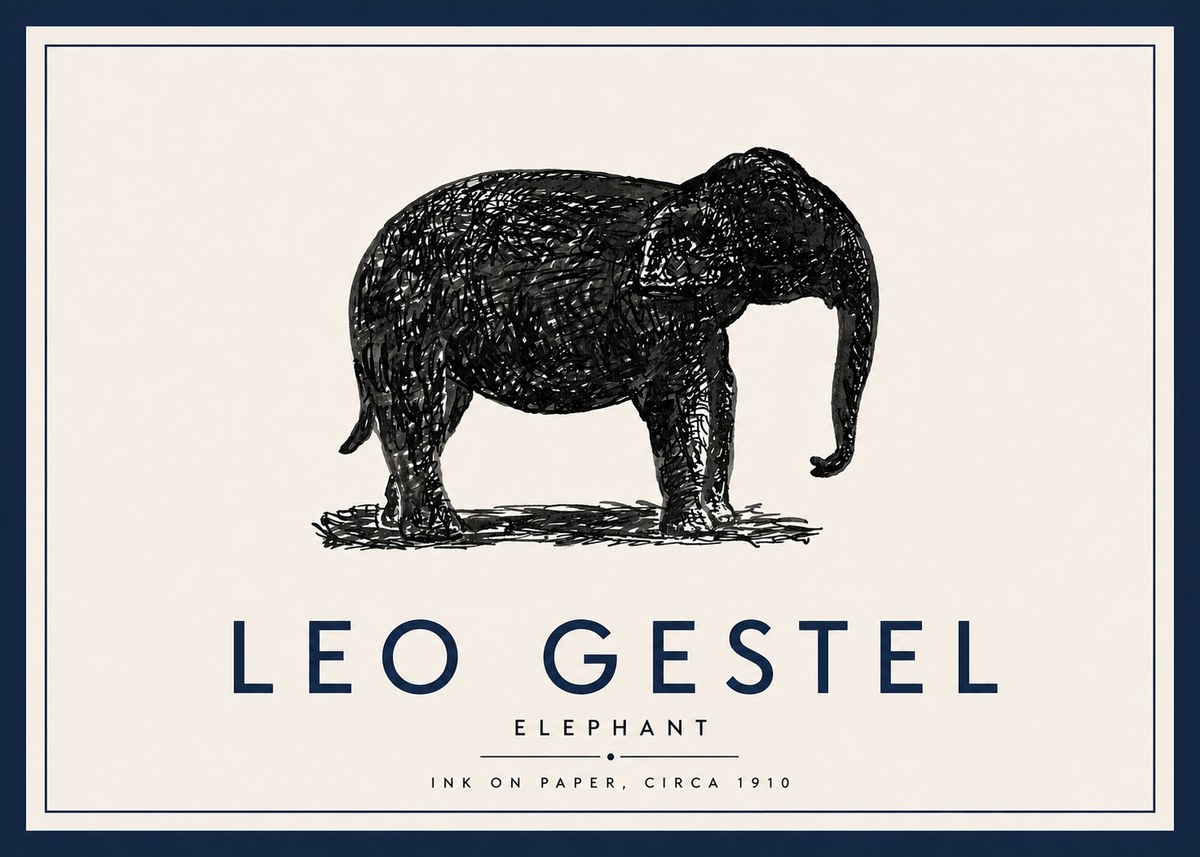 Leo Gestel Elephant No5 - Juliste