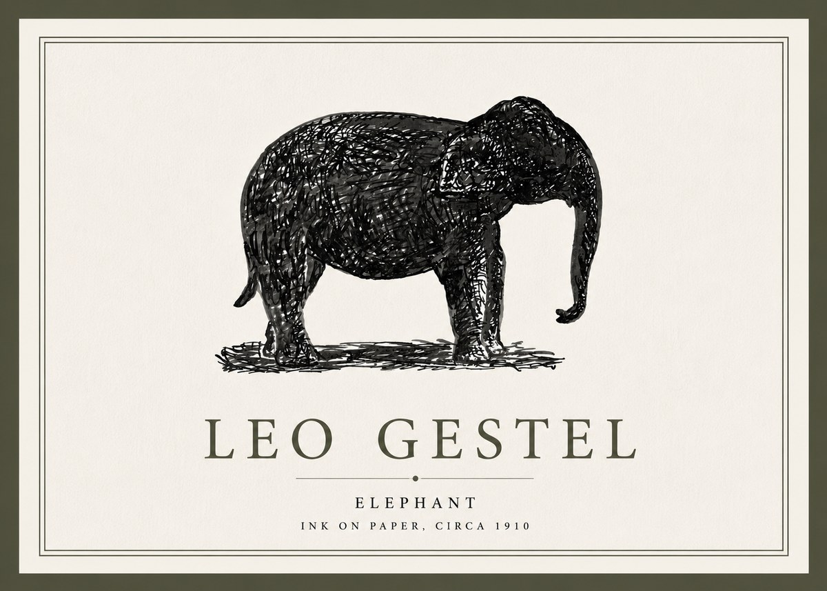 Leo Gestel Elephant No6 - Juliste