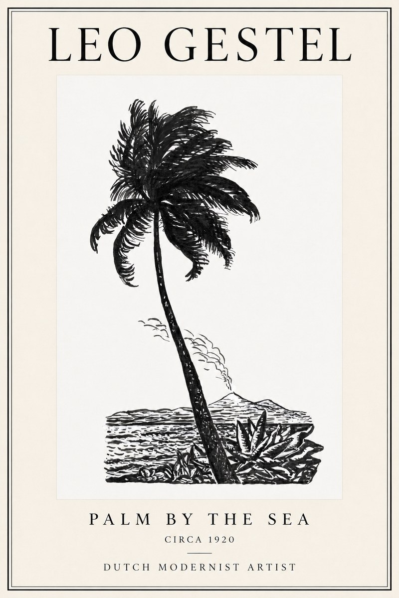 Leo Gestel Palm by the Sea No1 - Juliste