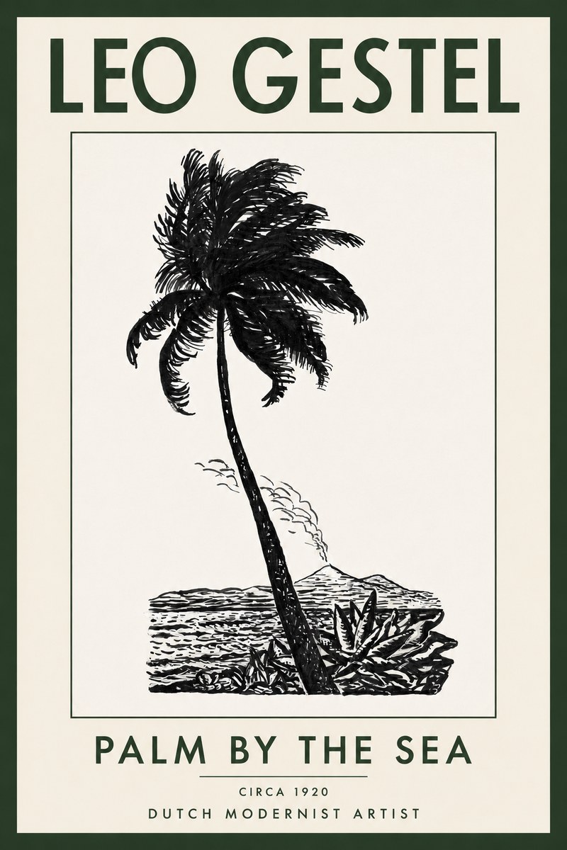 Leo Gestel Palm by the Sea No2 - Juliste