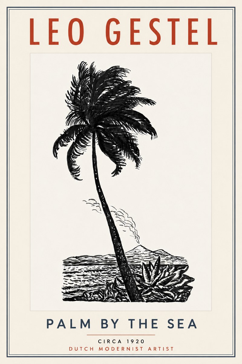 Leo Gestel Palm by the Sea No5 - Juliste