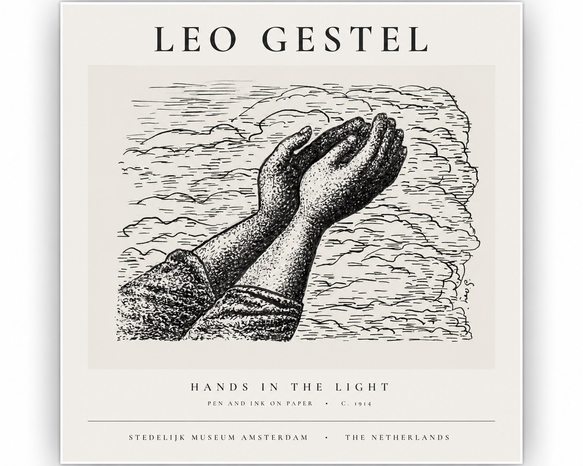Leo Gestel Hands in the Light No1 - Juliste