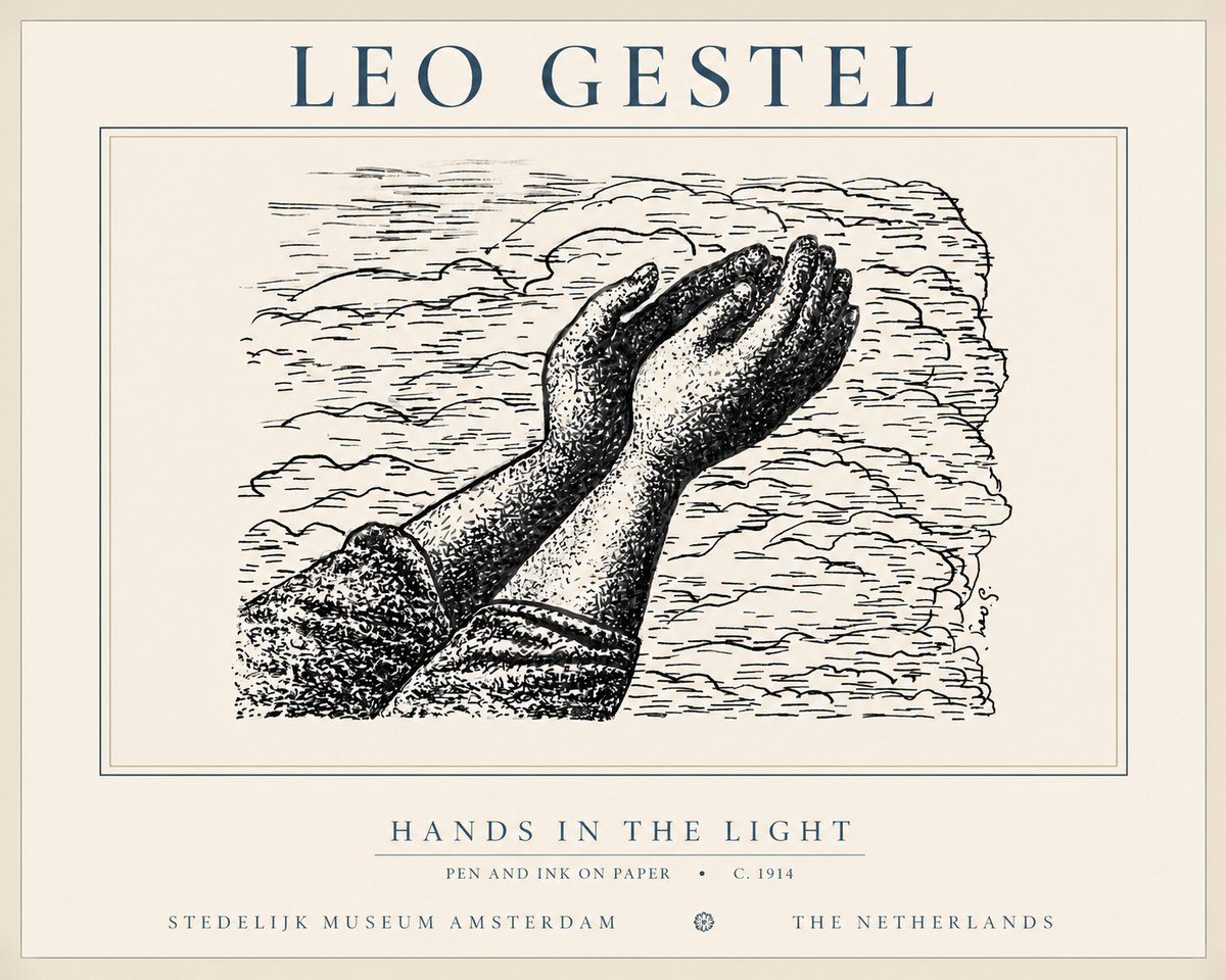 Leo Gestel Hands in the Light No3 - Juliste