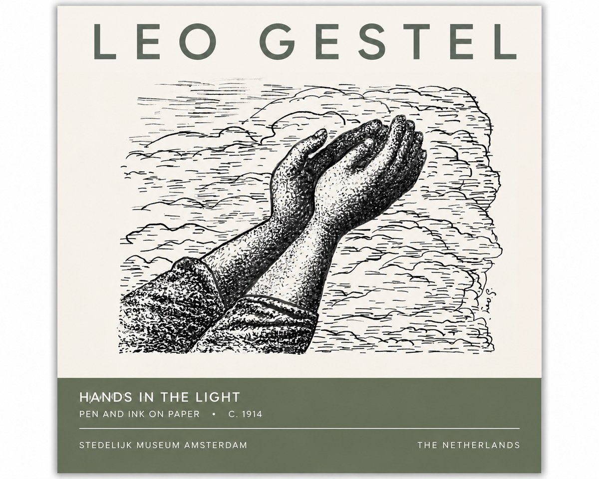 Leo Gestel Hands in the Light No4 - Juliste