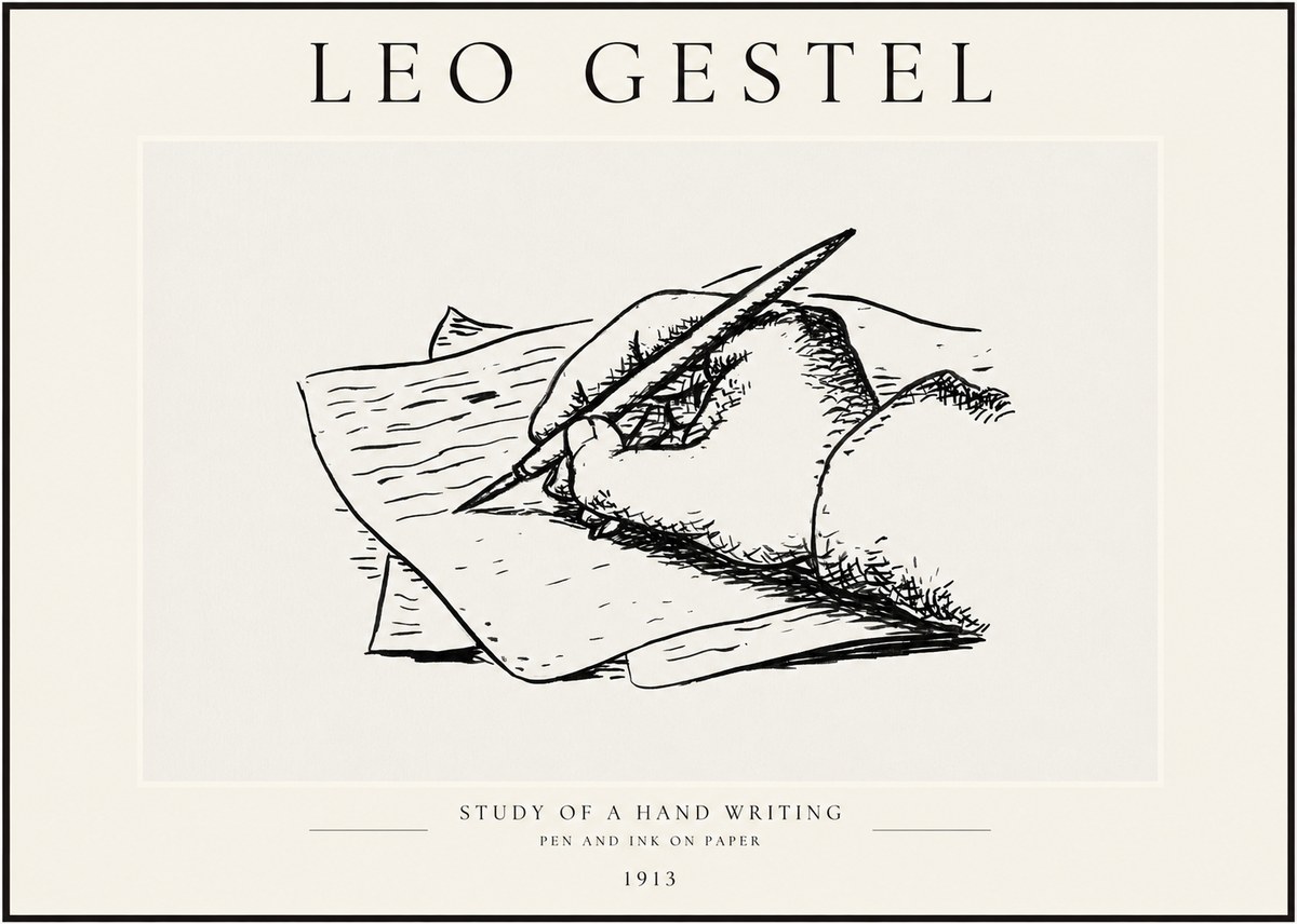 Leo Gestel Study of a Hand Writing No1 - Juliste
