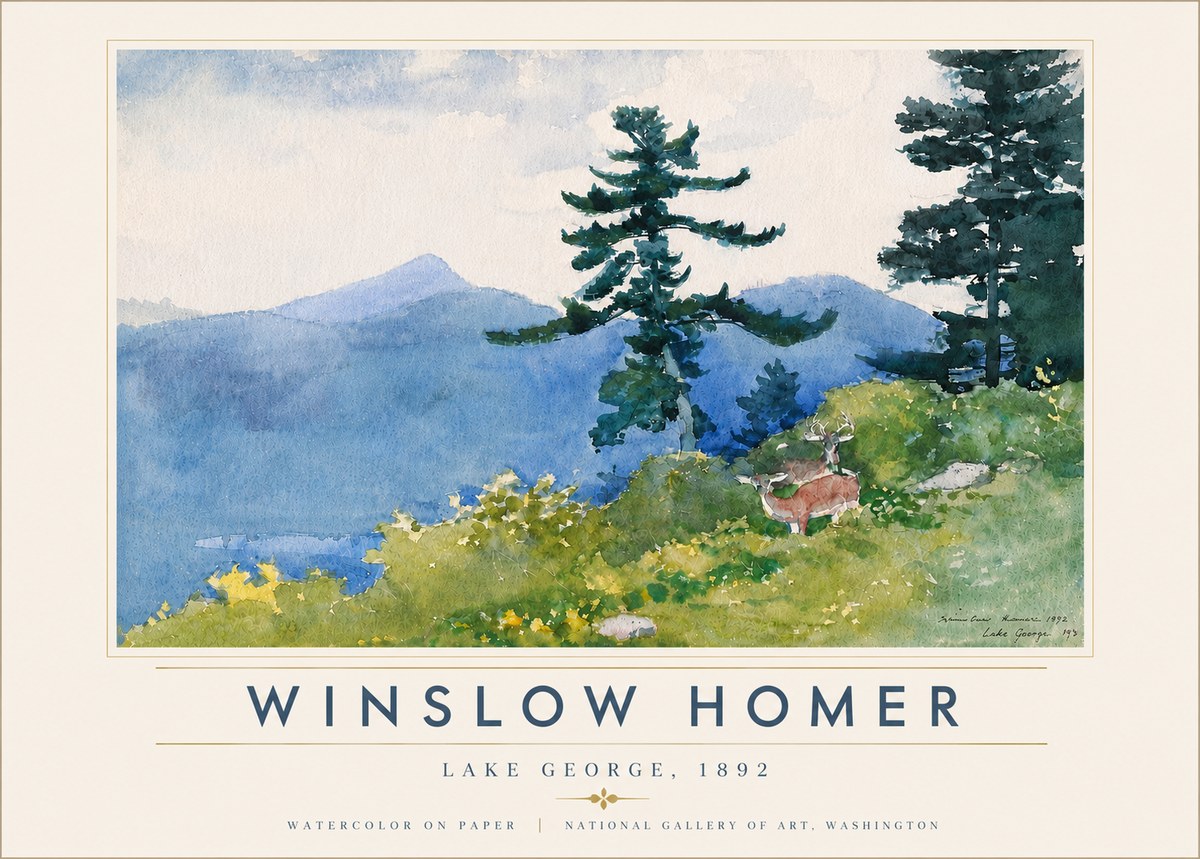 Winslow Homer Lake George, 1892 No5 - Juliste