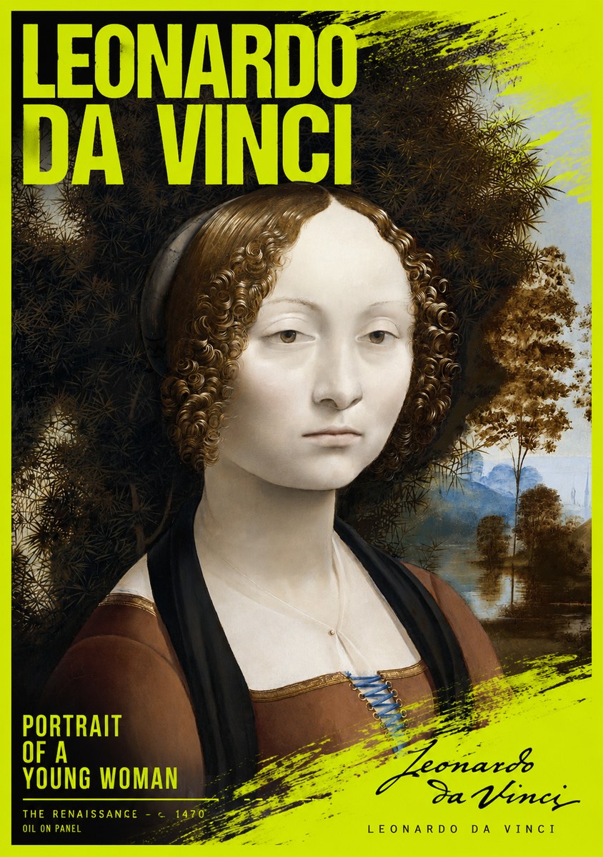 Leonardo da Vinci Portrait of a Young Woman I No2 - Juliste