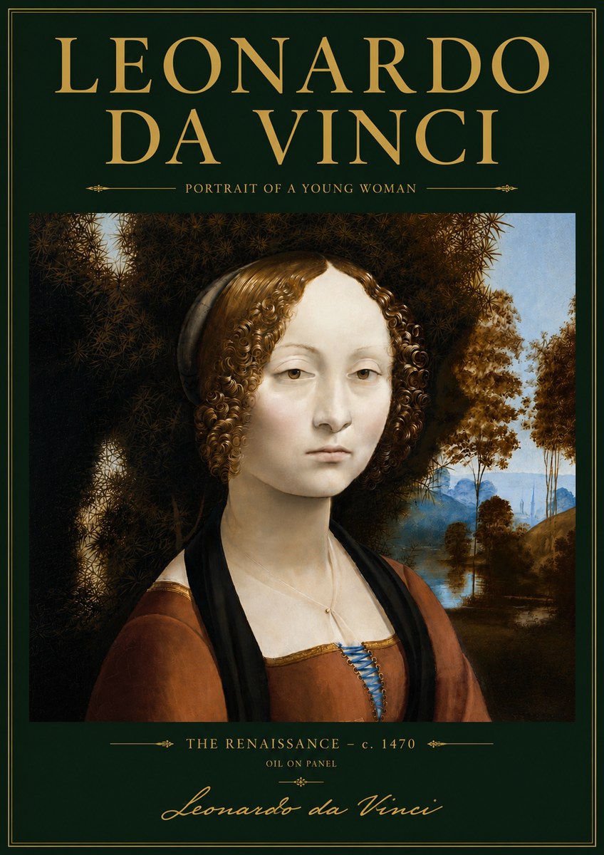 Leonardo da Vinci Portrait of a Young Woman I No5 - Juliste