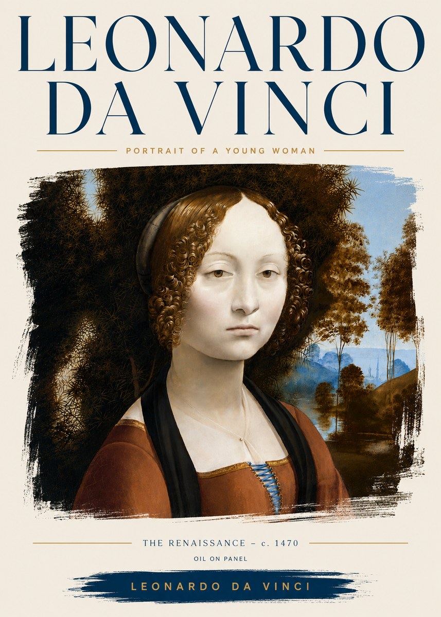 Leonardo da Vinci Portrait of a Young Woman I No6 - Juliste