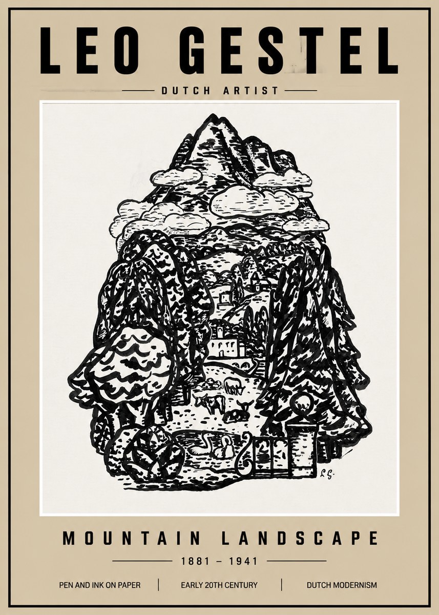 Leo Gestel Mountain Landscape No3 - Juliste