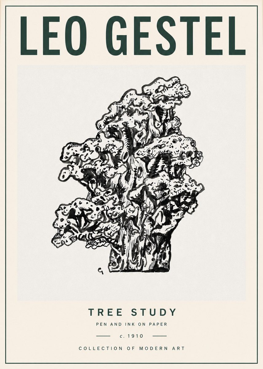 Leo Gestel Tree Study No4 - Juliste