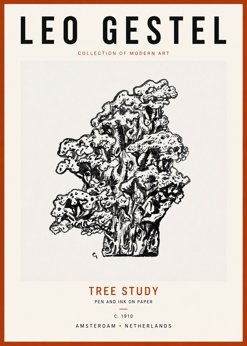Leo Gestel Tree Study No6 - Juliste