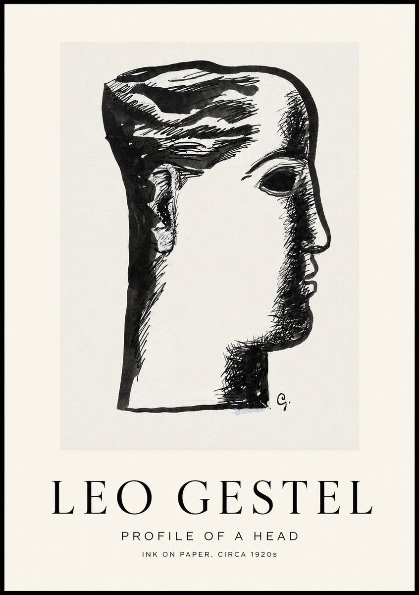 Leo Gestel Profile of a Head No1 - Juliste