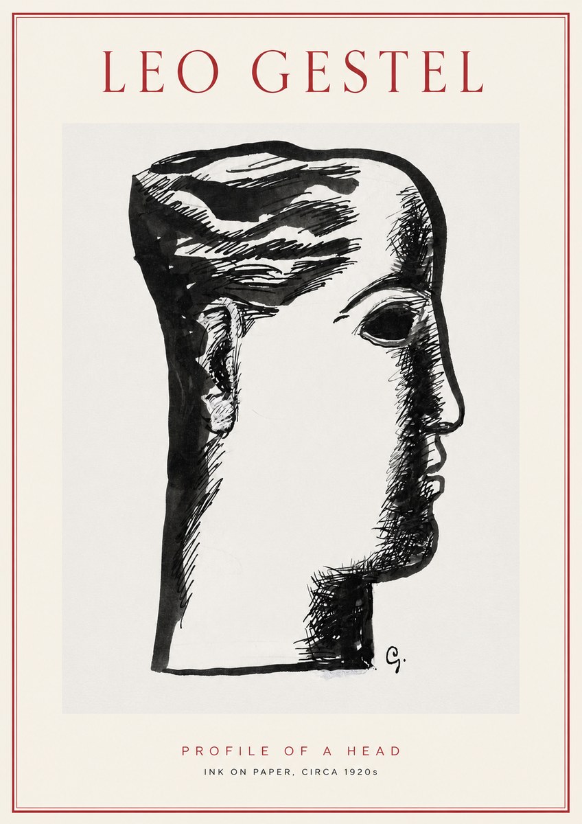 Leo Gestel Profile of a Head No2 - Juliste