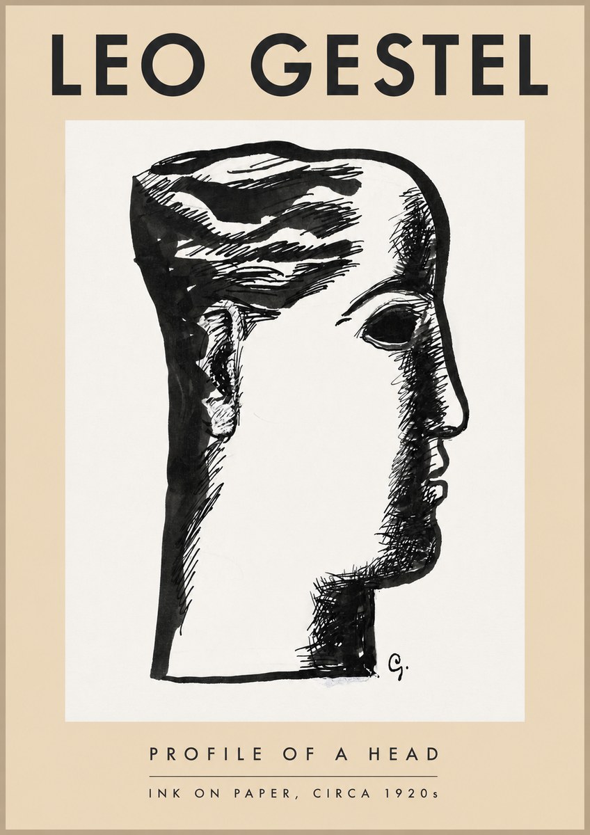 Leo Gestel Profile of a Head No3 - Juliste