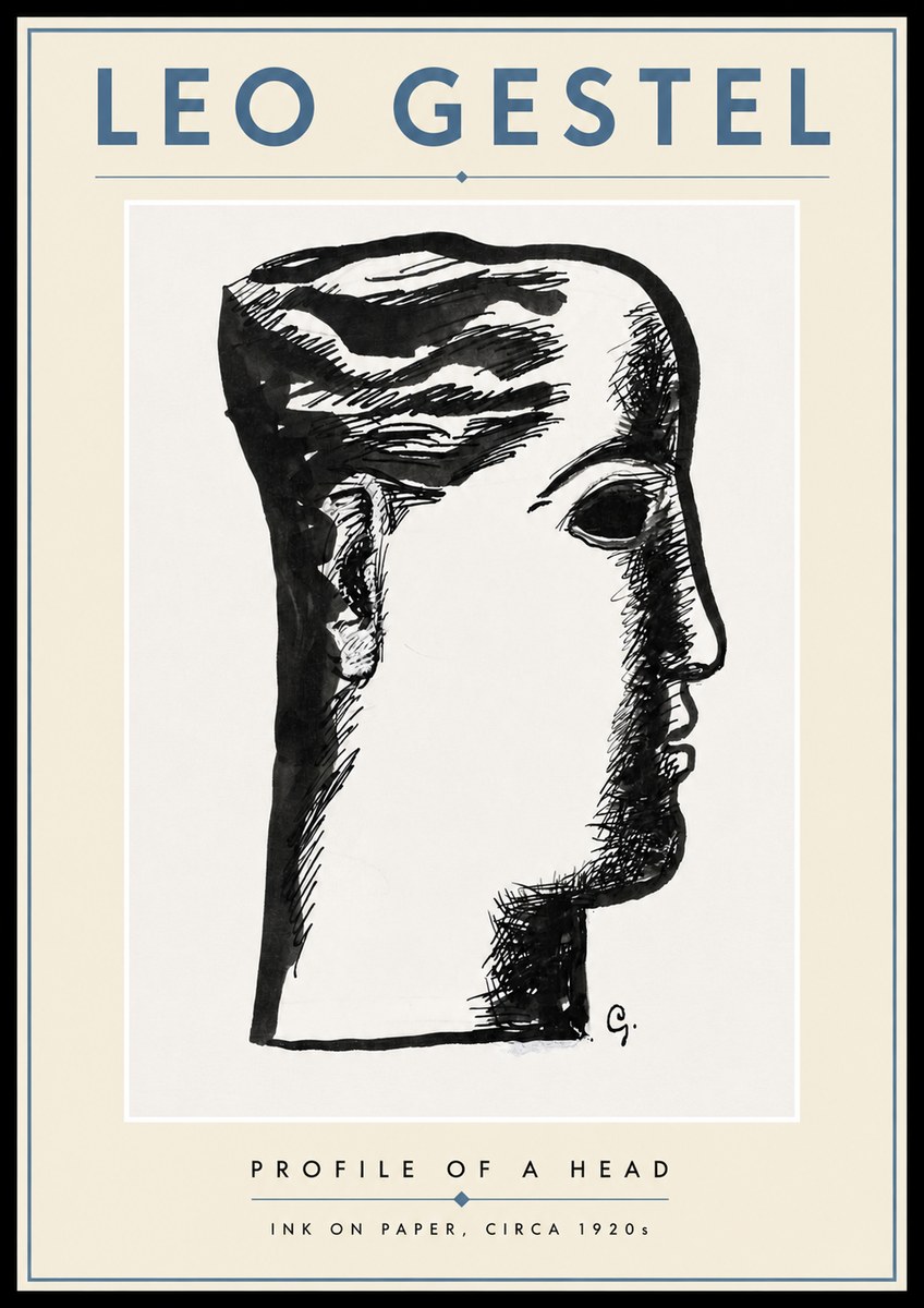 Leo Gestel Profile of a Head No4 - Juliste