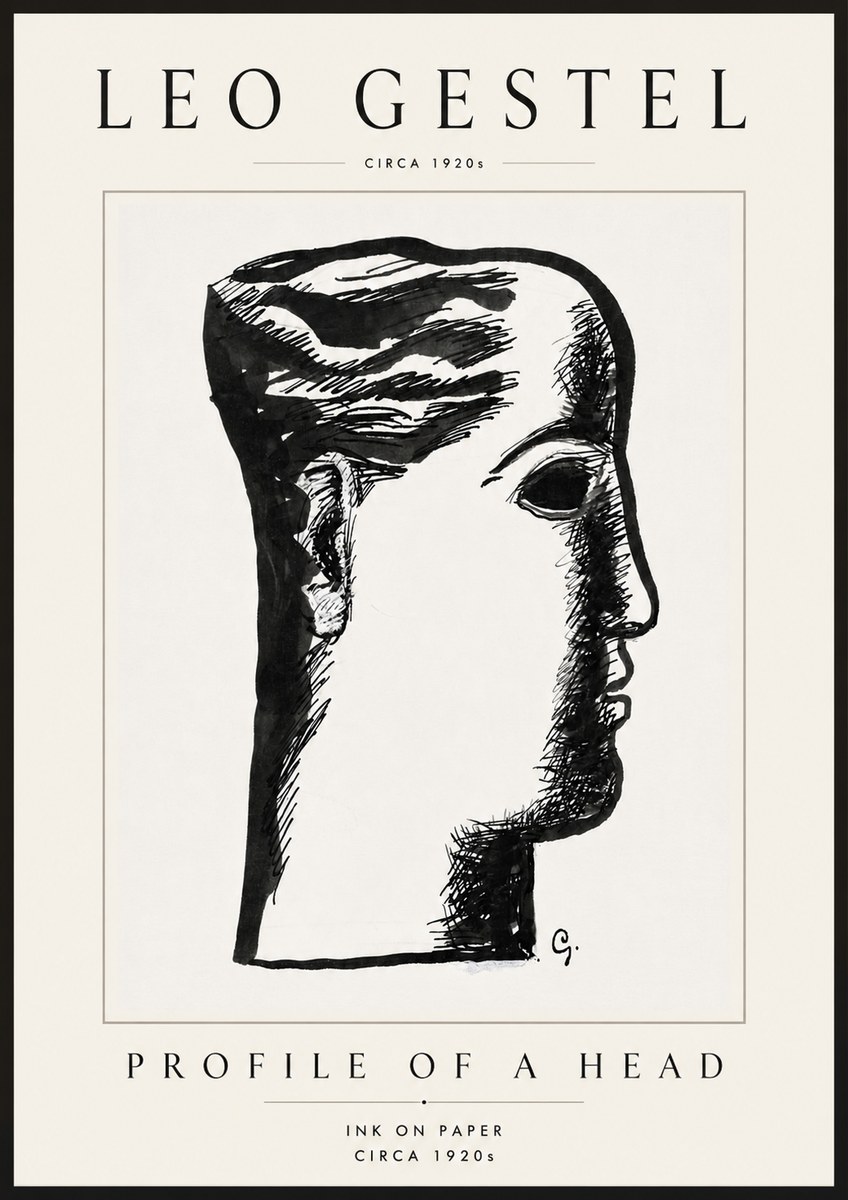 Leo Gestel Profile of a Head No6 - Juliste