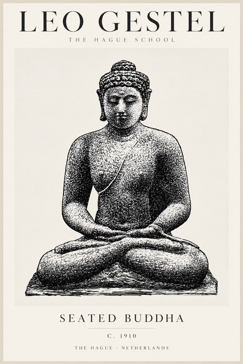 Leo Gestel Seated Buddha No2 - Juliste