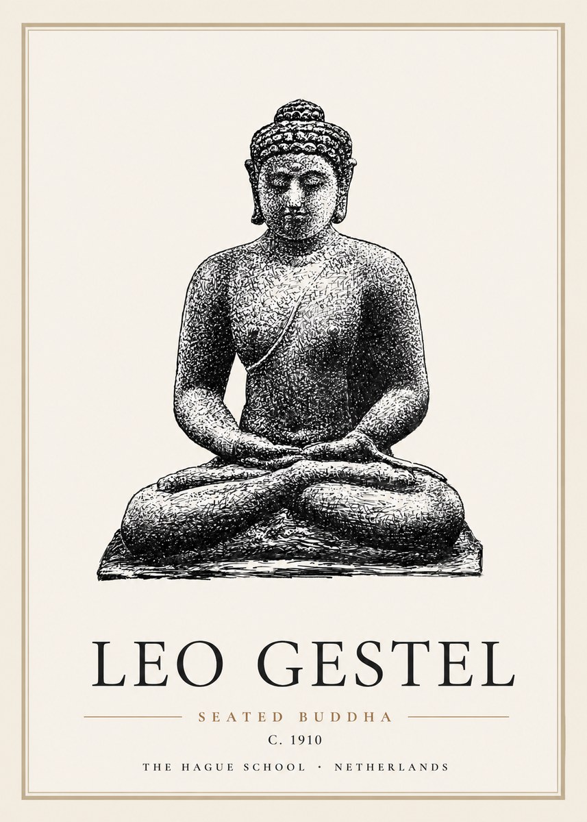Leo Gestel Seated Buddha No5 - Juliste