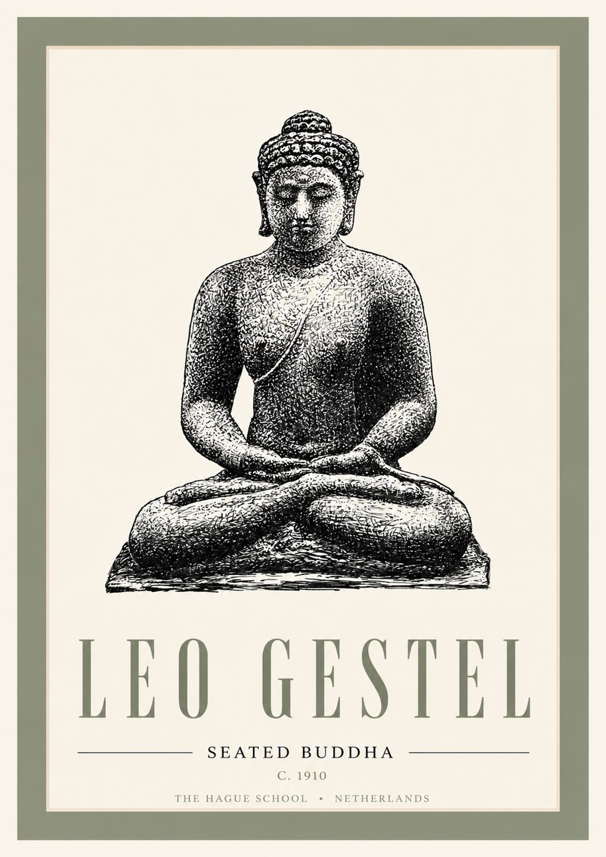 Leo Gestel Seated Buddha No6 - Juliste