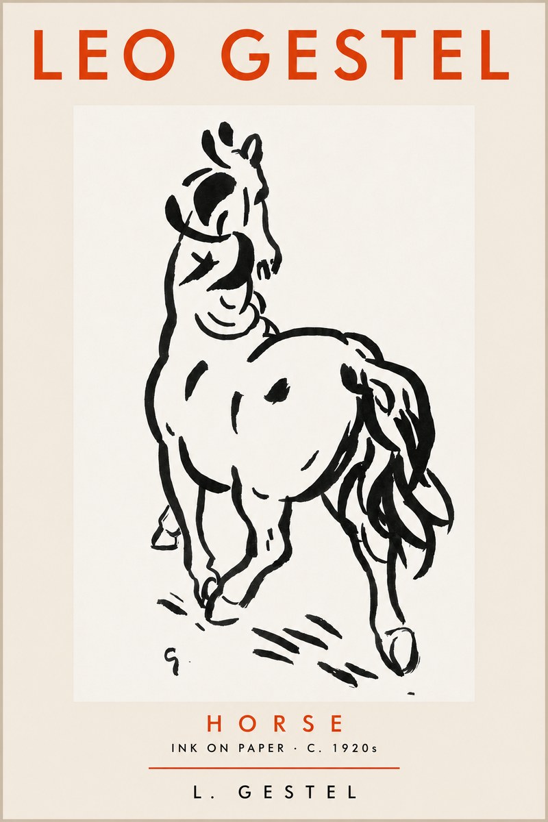Leo Gestel Horse No4 - Juliste