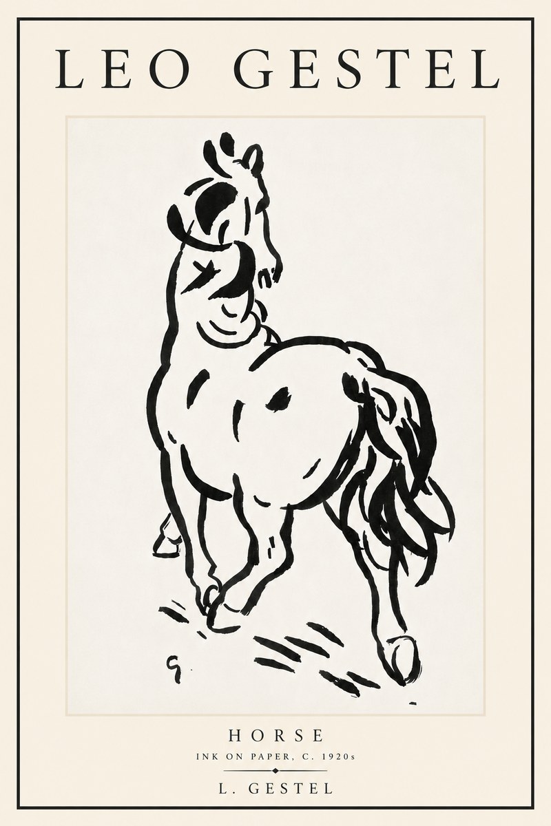 Leo Gestel Horse No5 - Juliste