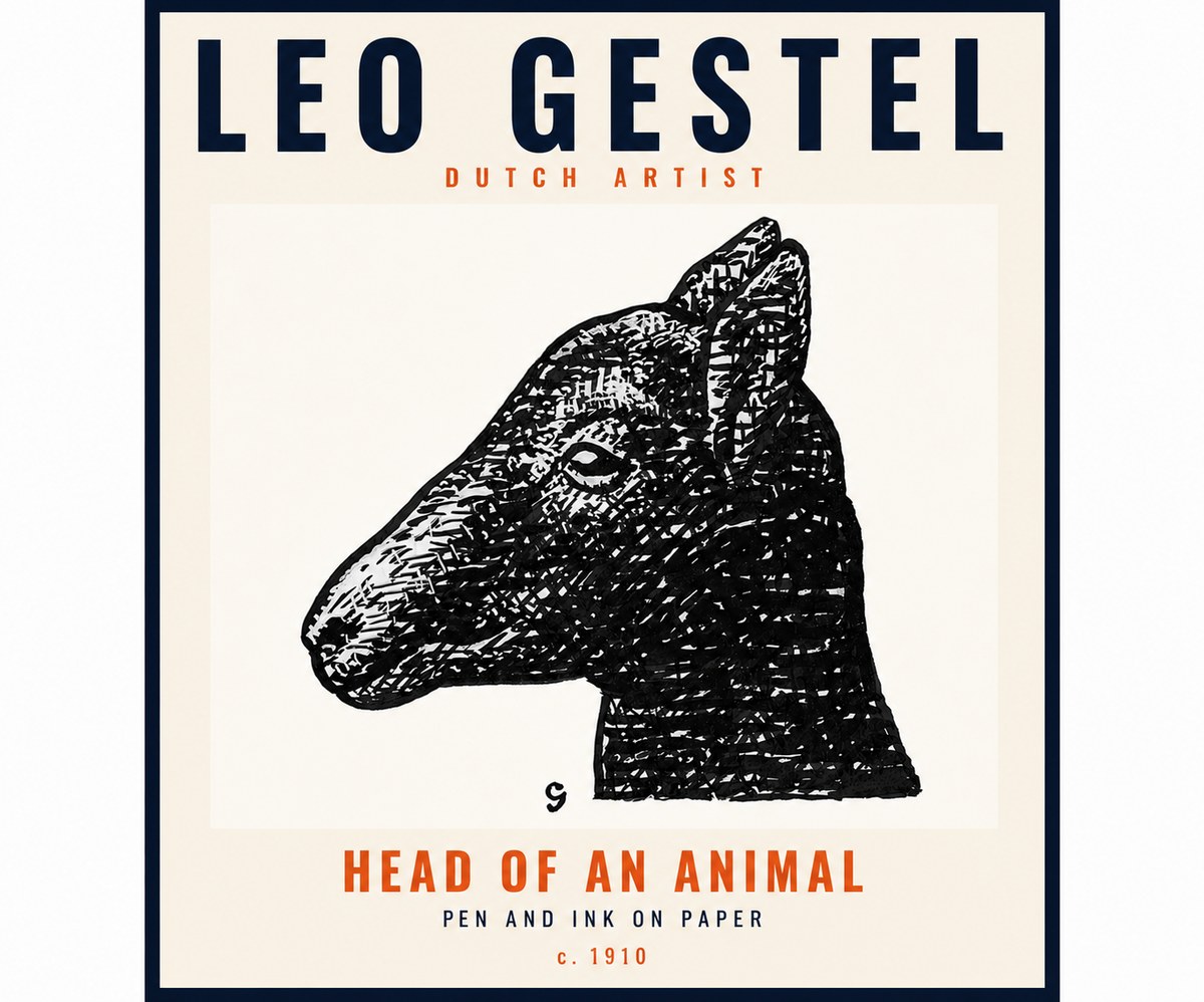 Leo Gestel Head of an Animal No5 - Juliste