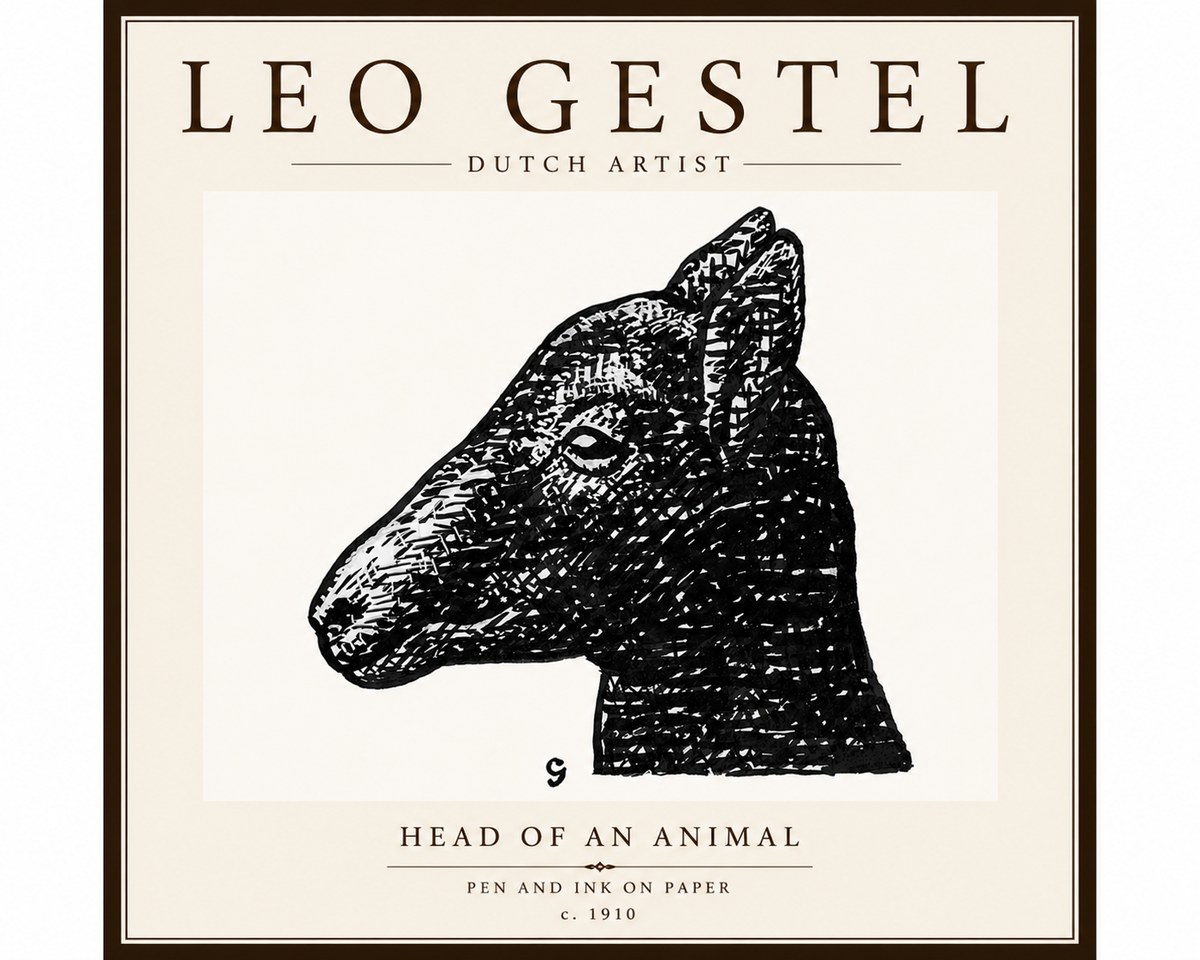 Leo Gestel Head of an Animal No6 - Juliste