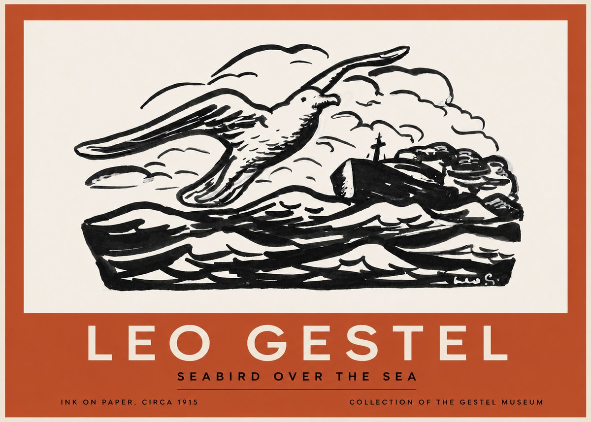 Leo Gestel Seabird over the Sea No3 - Juliste