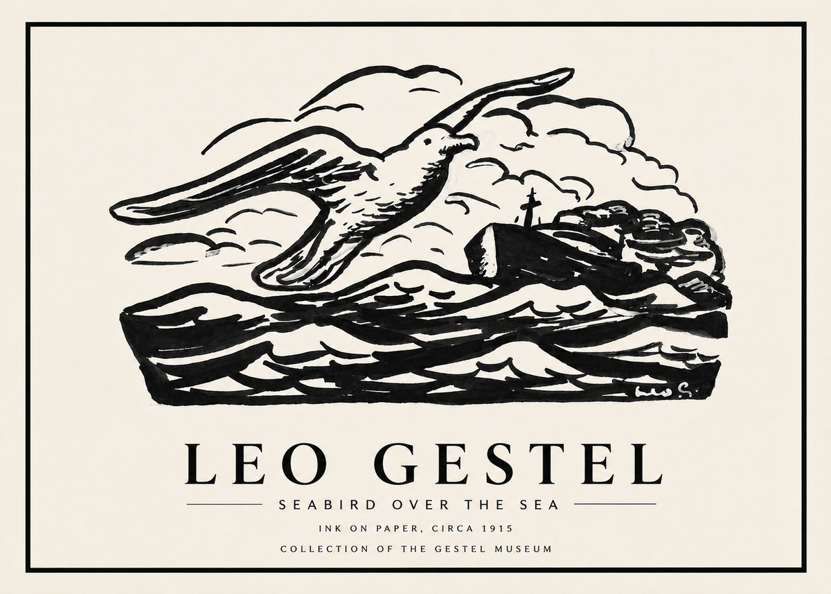 Leo Gestel Seabird over the Sea No4 - Juliste