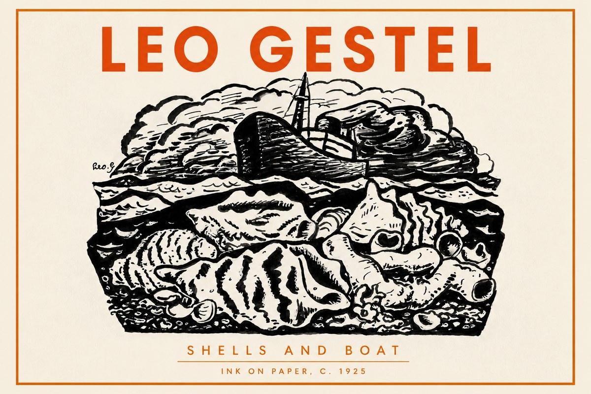 Leo Gestel Shells and Boat No4 - Juliste