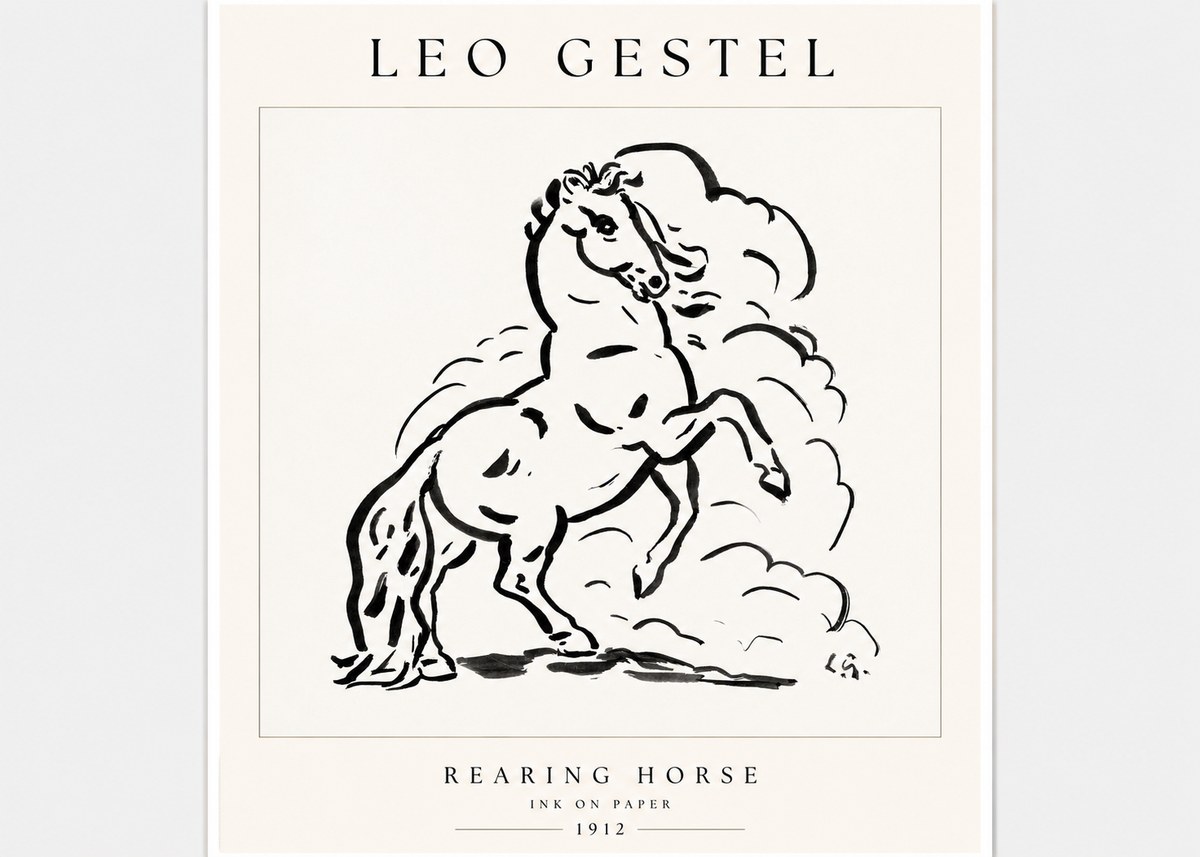 Leo Gestel Rearing Horse No1 - Juliste