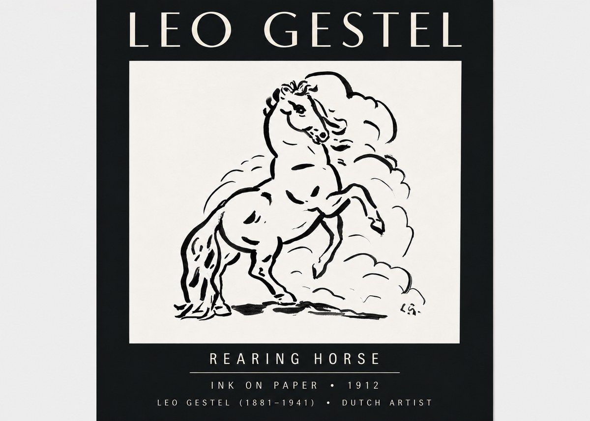 Leo Gestel Rearing Horse No4 - Juliste