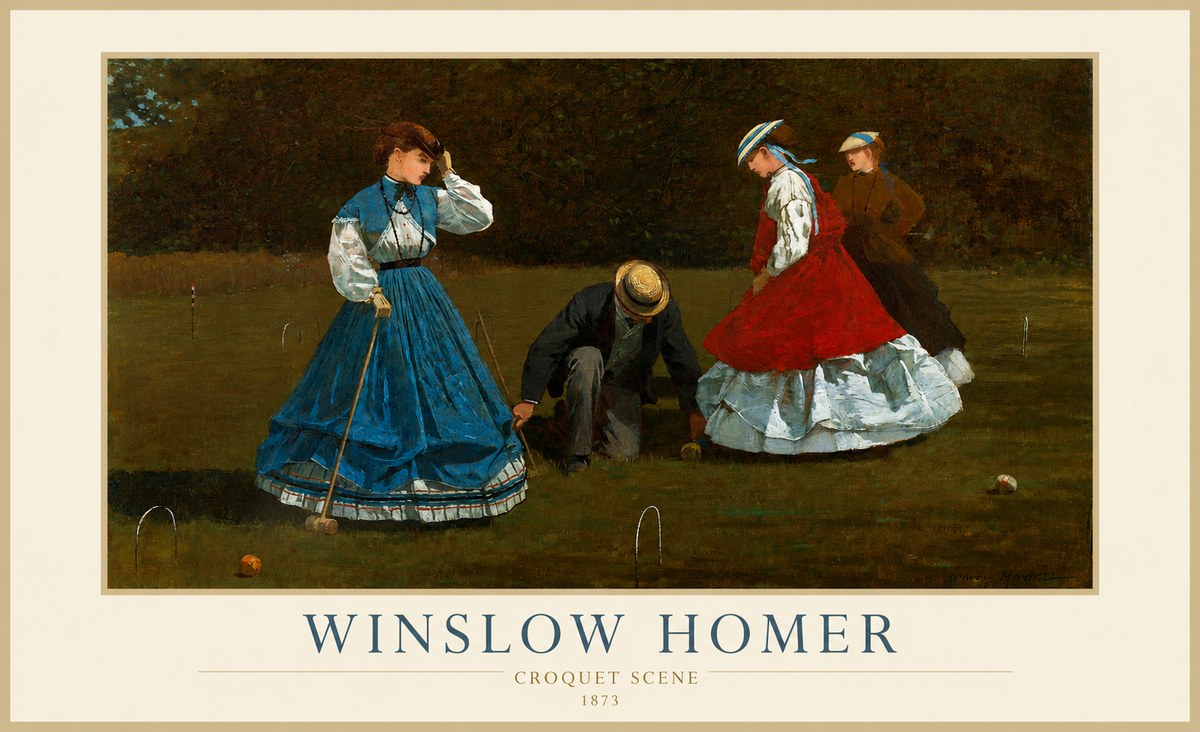 Winslow Homer Croquet Scene No1 - Juliste