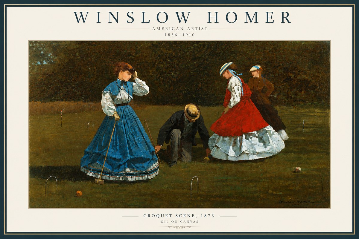Winslow Homer Croquet Scene No3 - Juliste