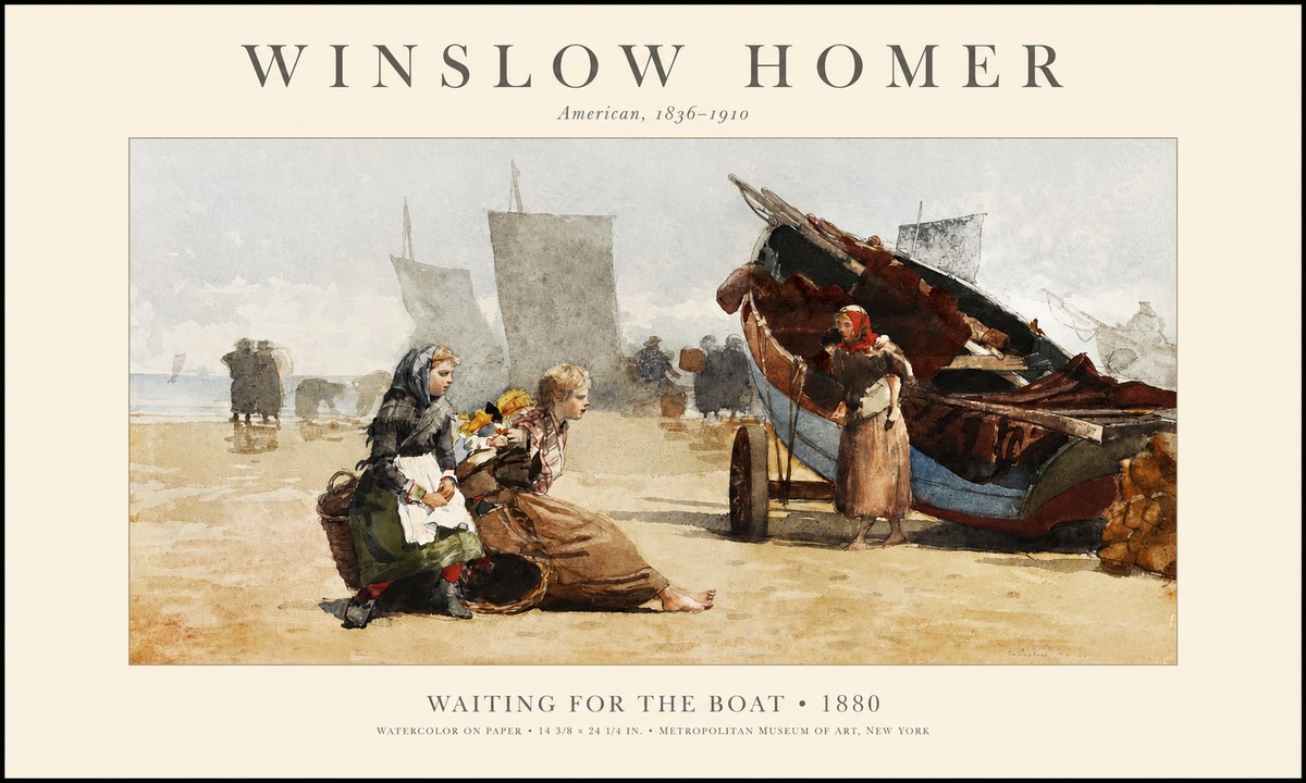 Winslow Homer Waiting for the Boat No1 - Juliste