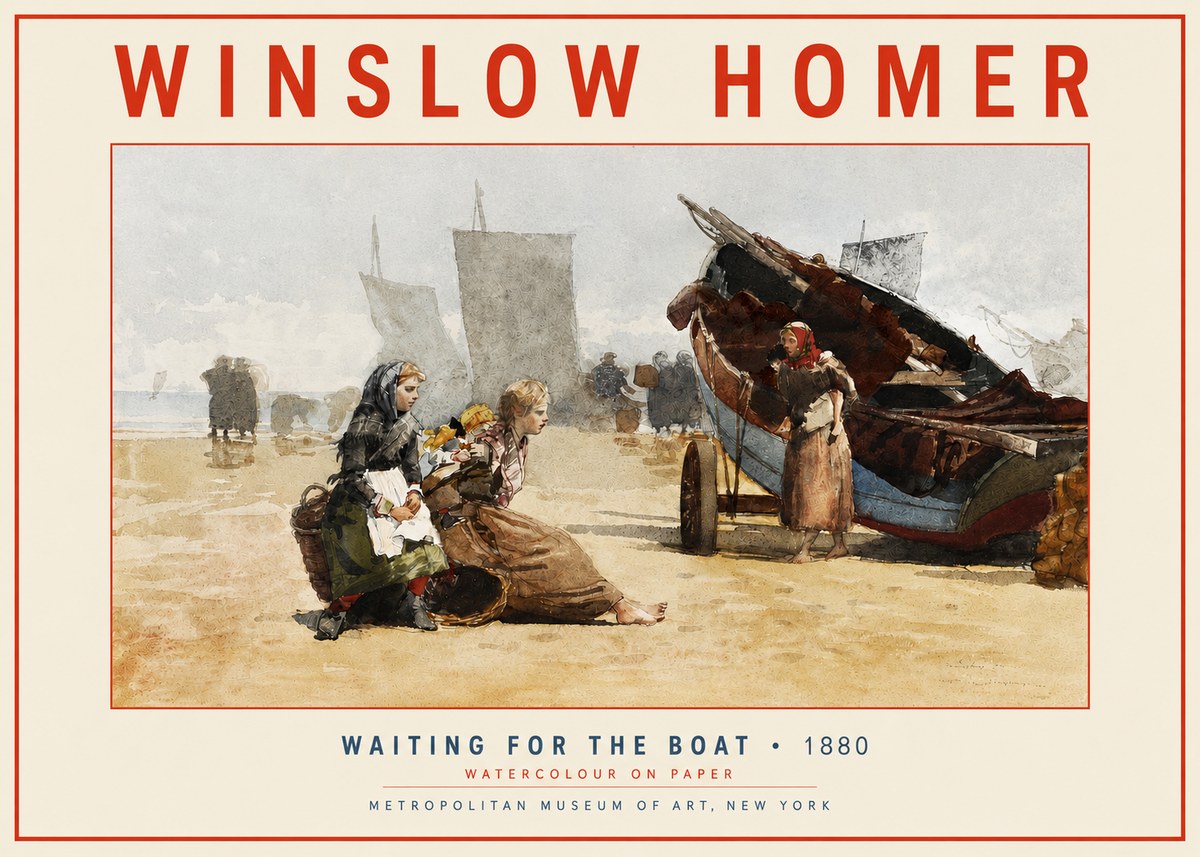 Winslow Homer Waiting for the Boat No3 - Juliste