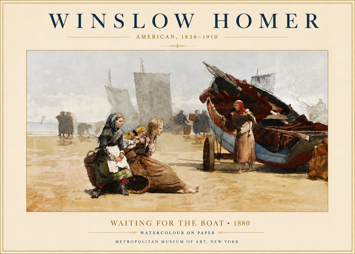 Winslow Homer Waiting for the Boat No4 - Juliste